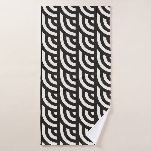 Seamless monochrome geometric pattern. Abstract st Bath Towel (Bath Towel)