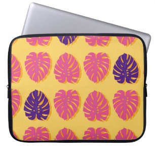 Seamless Monstera Hawaiian tropical plant design i Laptop Sleeve