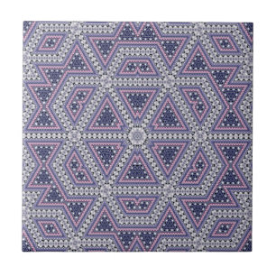 Seamless mosaic abstract kaleidoscope violet trian tile