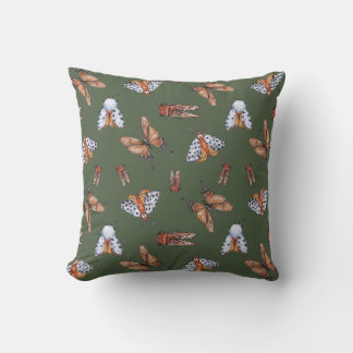 Seamless Moth and Butterfly Nature Print Cushion