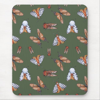 Seamless Moth and Butterfly Nature Print Mouse Mat