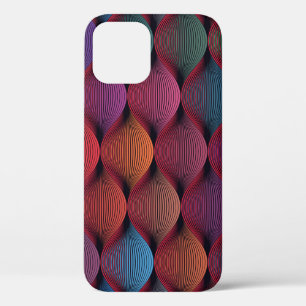 Seamless multicolored wavy pattern iPhone 12 case