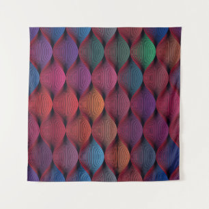 Seamless multicolored wavy pattern tapestry