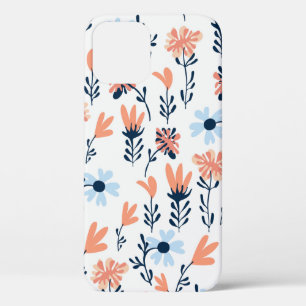 Seamless natural floral pattern, abstract flowers iPhone 12 case