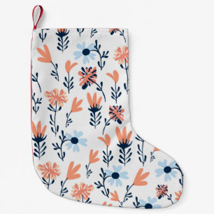 Seamless natural floral pattern, abstract flowers small christmas stocking