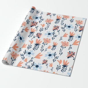 Seamless natural floral pattern, abstract flowers  wrapping paper