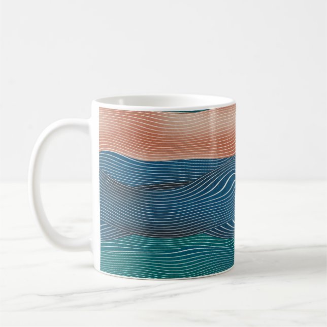 Seamless natural landscape hill pattern. Horizonta Coffee Mug (Left)