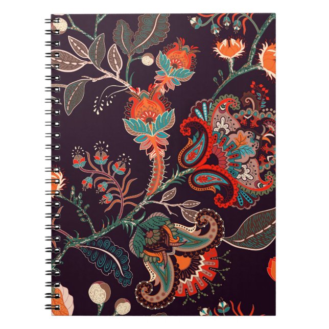 Seamless nature pattern. Background with big decor Notebook (Front)