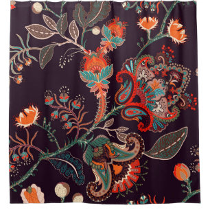 Seamless nature pattern. Background with big decor Shower Curtain