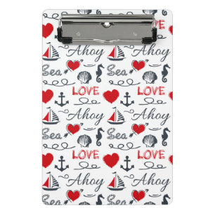 Seamless nautical pattern mini clipboard
