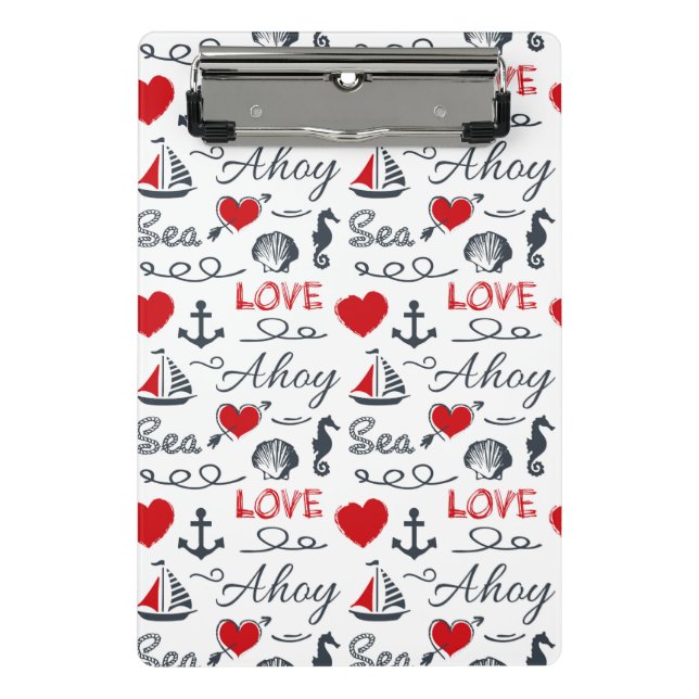 Seamless nautical pattern mini clipboard (Front)