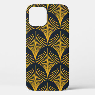Seamless neon orange vintage art deco peacock fish iPhone 12 case
