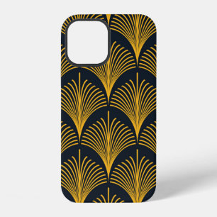Seamless neon orange vintage art deco peacock fish iPhone 12 case