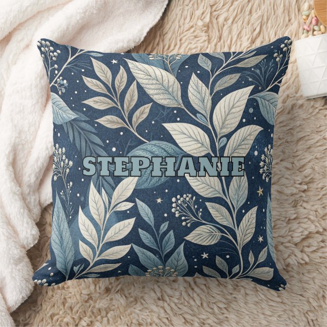Seamless Night Garden Botanical Pattern Cushion (Blanket)
