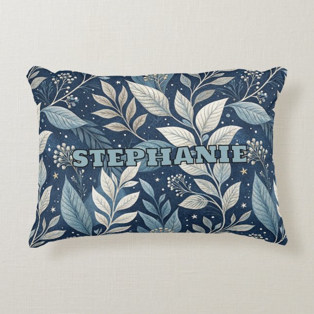 Seamless Night Garden Botanical Pattern Decorative Cushion (Front)