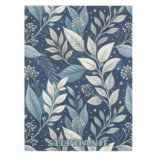 Seamless Night Garden Botanical Pattern Tablecloth