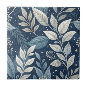 Seamless Night Garden Botanical Pattern Tile