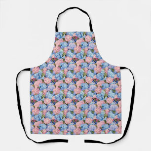 Seamless Of Pink and Blue Hydrangea Flowers Apron