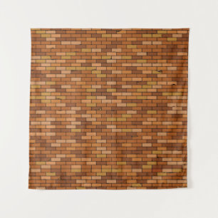 Seamless Old brick wall background with vignette. Tapestry