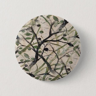 Seamless Olive Branch Abstract Art Pattern 6 Cm Round Badge