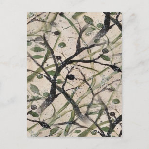 Seamless Olive Branch Abstract Art Pattern Postcard