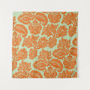 Seamless orange background texture tapestry