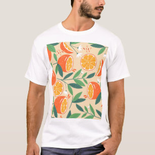 Seamless orange pattern, abstract vintage art. T-Shirt