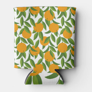 Seamless orange tree art pattern. can cooler