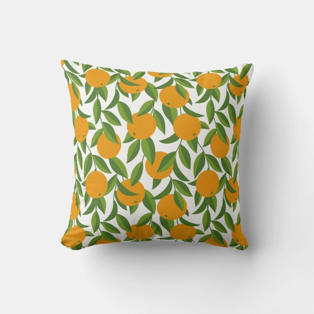 Seamless orange tree art pattern. cushion (Front)