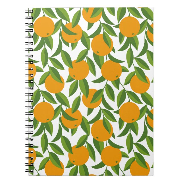 Seamless orange tree art pattern. notebook (Front)
