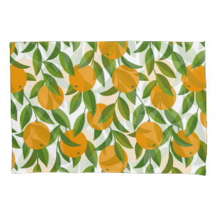 Seamless orange tree art pattern. pillowcase