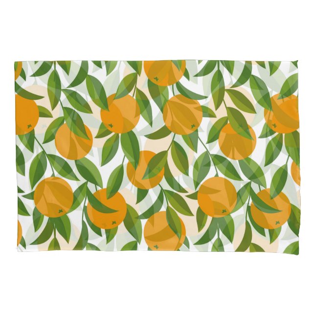 Seamless orange tree art pattern. pillowcase (Front)