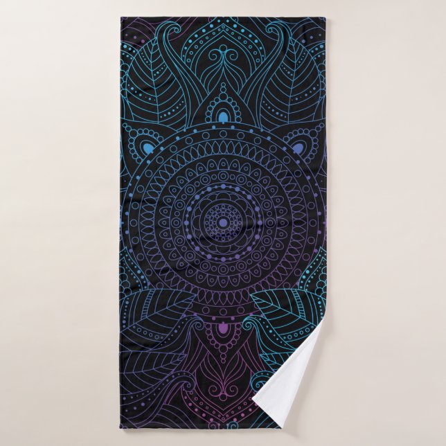 Seamless oriental arabesque pattern. Laced decorat Bath Towel (Bath Towel)