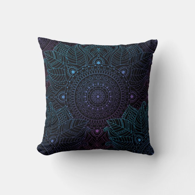 Seamless oriental arabesque pattern. Laced decorat Cushion (Front)