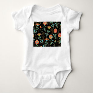 Seamless Oriental Floral Elegance Baby Bodysuit