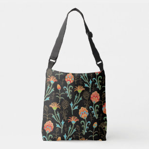Seamless Oriental Floral Elegance Crossbody Bag