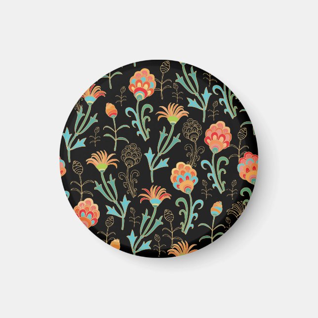 Seamless Oriental Floral Elegance Magnet (Front)