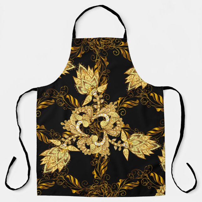 Seamless oriental ornament in the style of baroque apron (Front)
