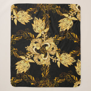 Seamless oriental ornament in the style of baroque sherpa blanket