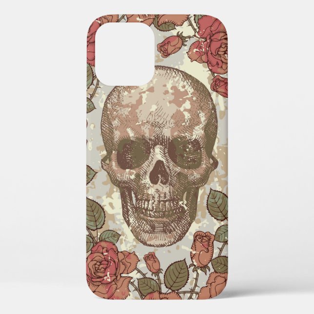 Seamless ornament in a retro style with skulls and Case-Mate iPhone case (Back)
