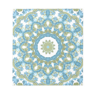 Seamless ornamental blue green white decor decorat notepad