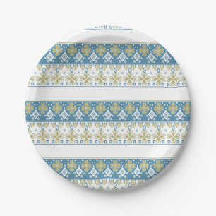 Seamless ornamental decor ornate folk 2020 New Yea Paper Plate
