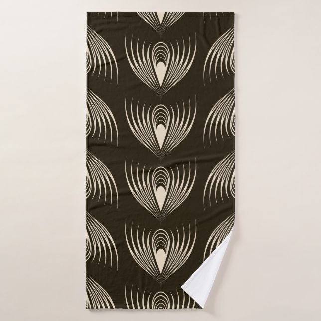 Seamless ornamental pattern. Repeating monochrome  Bath Towel (Bath Towel)