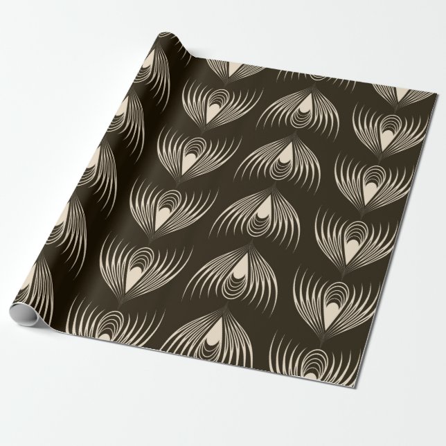 Seamless ornamental pattern. Repeating monochrome  Wrapping Paper (Unrolled)