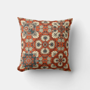 Seamless ornamental pattern with floral and paisle cushion