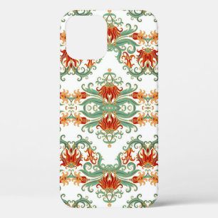 Seamless ornamental pattern with stylised red flow iPhone 12 case