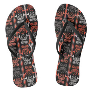 Seamless ornamental retro moroccan arabic vintage flip flops