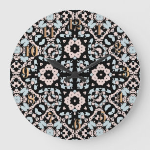 Seamless ornamental retro moroccan arabic vintage large clock