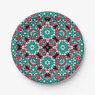 Seamless ornamental retro moroccan arabic vintage paper plate