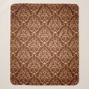 Seamless ornamental wallpaper, floral pattern, ill sherpa blanket